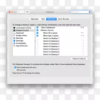 计算机键盘快捷方式MacOS-文本框选项卡