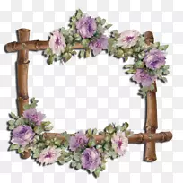花卉设计纸画框剪裁紫藤花架