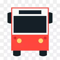 无轨电车表情巴士站短信-红色巴士