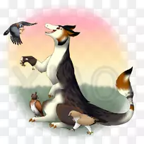 企鹅狗卡通犬-豆类鸟