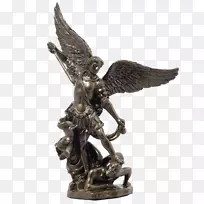 圣迈克尔与巨龙天使路西法雕像搏斗-圣迈克尔