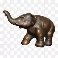 印度象非洲象铜像-金像