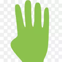 拇指手模型绿色手套-手指图标