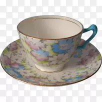 咖啡杯碟瓷骨瓷茶杯手绘皇冠