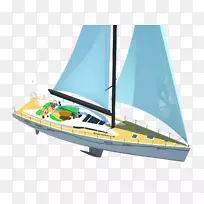小艇，小帆船，小猫，拖船，龙骨帆船，游艇俯瞰