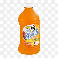 橘子饮料橙汁V8冰沙蔓越莓飞溅