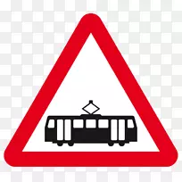 爱丁堡电车铁路运输标志层横过公路轨道
