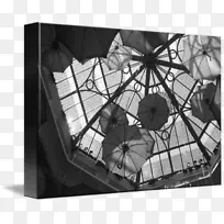 浮动雨伞画廊用聚焦帆布包裹艺术青年-浮动纸