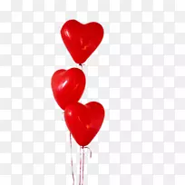 气球心情人节-红色五彩纸屑