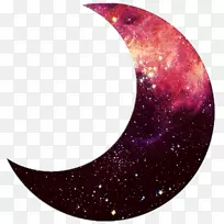 月牙行星照耀外太空-月球