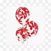 玩具气球红色彩纸-浪漫花车