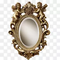 镜面PNG镜框古代药房椭圆镜