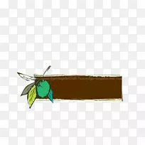 昆虫矩形膜棕色-橄榄标志