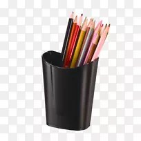 钢笔和铅笔盒绘制颜色校正.塑料包装