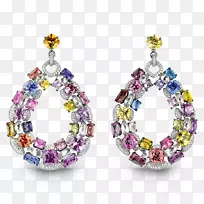 耳环紫水晶珠宝蓝宝石Jacob&Co-金刚石耳钉耳环