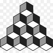 彭罗斯三角Necker立方体光学错觉剪贴画立方体