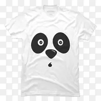 t恤服装袖子上熊猫印花