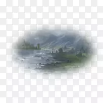 水资源桌面壁纸雾树山站-树