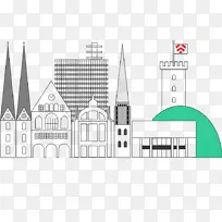 Bielefeld天际线-新德里城市插图
