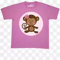 猴子t恤儿童可爱剪贴画小猴子撒花