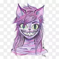 猫女柴郡猫素描-猫