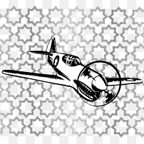 飞机Curtiss p-40型战鹰绘图剪辑艺术-飞机