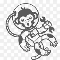 航天员太空猴子和类人猿外层空间航天员