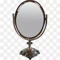 镜面桌银抽屉古董镜
