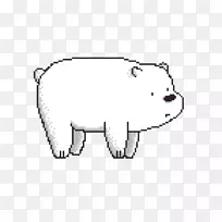 北极熊强力词汇游戏像素艺术剪贴画-熊