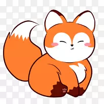 红狐画可爱的北极狐-小狐狸