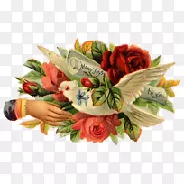 贺卡、母亲节、鲜花明信片、剪贴画-母亲节