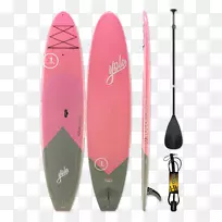 冲浪板，单板，桨板，瑜伽，领带，猪尾