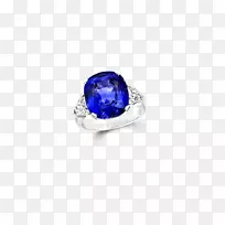 蓝宝石格拉夫钻石订婚戒指蓝宝石