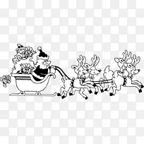 圣诞黑白剪贴画-圣诞节