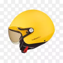 摩托车头盔滑雪板头盔自行车头盔附件-黄色头盔
