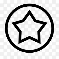 电脑图标线圆圈符号-五点星标志