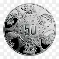 新西兰50美分硬币新西兰元十进制-50枚硬币