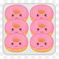 邓肯甜甜圈糖霜加冰卡瓦伊夹艺术-粉红色甜甜圈