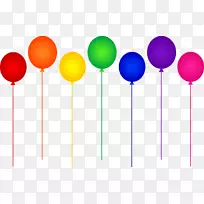 芭蕾舞车轮舞蹈学校和公司生日派对气球剪贴画彩色生日气球
