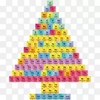 周期表圣诞树科学.霓虹灯标志