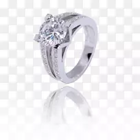 纸牌钻石结婚戒指订婚戒指
