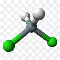 球棒模型二氯硅烷二氯二氯甲烷空间填充模型-模型