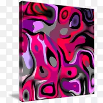 视觉艺术矩形粉红m字体.多色抽象扭曲