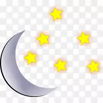 星空剪贴画-月亮和星星