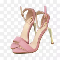 高跟鞋凉鞋正式穿粉红色高跟鞋