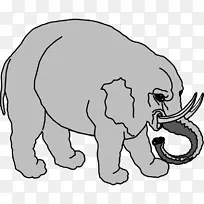大象着色书剪贴画绿色卡通大象