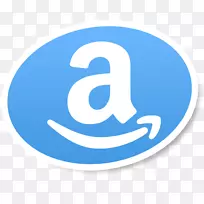 亚马逊(Amazon.com)电脑图标、标识、在线购物-天蓝色