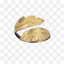 戒指首饰项链金手镯金色羽毛