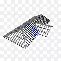 屋面钢框架金属建筑工程.屋面的一个角落