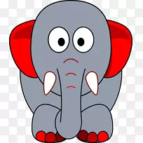 印度象非洲象剪贴画.灰色红